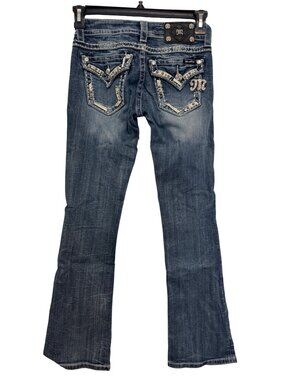 Miss Me Womens Bootcut Jeans Size 25 Studded Embellished Pockets